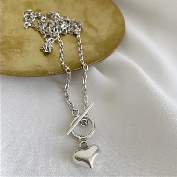 18” LOVE HEART 925 STERLING SILVER NECKLACE, NICE NECKLACE, CUTE NECKLACE - Picture 2 of 6